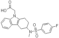 结构式 CAS# 627865-18-3, (3-{[(4-氟苯基)磺酰基](甲基)氨基}-1,2,3,4-四氢-9H-咔唑-9-基)乙酸