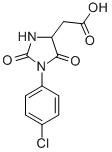 structure of CAS# 62848-53-7, 1-(4-Chlorophenyl)-2,5-Dioxo-4H-Imidazolidineacetic Acid;2-[1-(4-Chlorophenyl)-2,5-Dioxo-Imidazolidin-4-Yl]Acetic Acid;2-[1-(4-Chlorophenyl)-2,5-Dioxo-4-Imidazolidinyl]Acetic Acid;2-[1-(4-Chlorophenyl)-2,5-Diketo-Imidazolidin-4-Yl]Acetic Acid