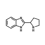 structure of CAS# 638141-64-7, 2-(2-Pyrrolidinyl)-1H-benzimidazole;1H-1,3-Benzimidazole, 2-(2-pyrrolidinyl)-;1H-benzimidazole, 2-(2-pyrrolidinyl);1H-Benzimidazole,2-(2-pyrrolidinyl)-,(S)-(9CI)