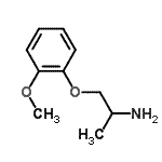 structure of CAS# 6505-08-4, 1-(2-Methoxyphenoxy)-2-Propanamine;########;[2-(2-methoxyphenoxy)-1-methylethyl]amine;1-(2-methoxyphenoxy)-2-propanamine