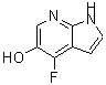 structure of CAS# 651744-21-7, 4-Fluoro-1H-pyrrolo[2,3-b]pyridin-5-ol;1H-Pyrrolo[2,3-b]pyridin-5-ol, 4-fluoro-;1H-Pyrrolo[2,3-b]pyridin-5-ol,4-fluoro-;4-Fluoro-5-hydroxy-7-azaindole