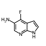 structure of CAS# 651744-35-3, 4-Fluoro-1H-pyrrolo[2,3-b]pyridin-5-amine;1H-Pyrrolo[2,3-b]pyridin-5-amine, 4-fluoro-;1H-Pyrrolo[2,3-b]pyridin-5-amine,4-fluoro-;1H-Pyrrolo[2,3-b]pyridin-5-amine,4-fluoro-(9CI)
