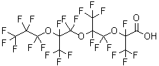 结构式 CAS# 65294-16-8, 2,3,3,3-四氟-2-[1,1,2,3,3,3-六氟-2-[1,1,2,3,3,3-六氟-2-(1,1,2,2,3,3,3-七氟丙氧基)丙氧基]丙氧基]-丙酸