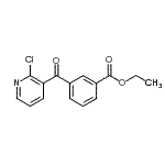 structure of CAS# 654059-12-8, Ethyl 3-[(2-chloro-3-pyridinyl)carbonyl]benzoate;2-Chloro-3-(3-ethoxycarbonylbenzoyl)pyridine;BENZOIC A<wbr>CID, 3-[(<wbr>2-CHLORO-<wbr>3-PYRIDIN<wbr>YL)CARBON<wbr>YL]-, ETH<wbr>YL ESTER