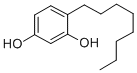 structure of CAS# 6565-70-4, 4-Octylbenzene-1,3-Diol;1,3-Benzenediol, 4-Octyl-;3-06-00-04734 (Beilstein Handbook Reference);4-Octylresorcinol