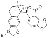 structure of CAS# 66016-70-4, (-)-Bicuculline Methbromide;1,3-Dioxolo(4,5-G)Isoquinolinium, 5-(6,8-Dihydro-8-Oxofuro(3,4-E)-1,3-Benzodioxol-6-Yl)-5,6,7,8-Tetrahydro-6,6-Dimethyl-, Bromide, (R-(R*,S*))-;Bicuculline Methobromide