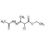 structure of CAS# 66552-43-0, Ethyl (3E)-3-(acetylhydrazono)-2-chlorobutanoate;Ethyl (3E)-3-(Acetylhydrazono)-2-chlorobutanoate;ethyl (3E<wbr>)-4-(acet<wbr>ylamino)-<wbr>2-chloro-<wbr>3-methyl-<wbr>4-azabut-<wbr>3-enoate;MFCD09991794