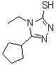 结构式 CAS# 667412-81-9, 5-环戊基-4-乙基-4H-1,2,4-三唑-3-硫醇