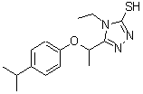 结构式 CAS# 667413-63-0, 4-乙基-5-[1-(4-异丙基苯氧基)乙基]-4H-1,2,4-三唑-3-硫醇
