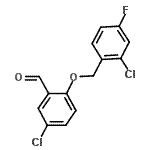 structure of CAS# 667436-66-0, 5-Chloro-2-[(2-chloro-4-fluorobenzyl)oxy]benzaldehyde;5-chloro-2-[(2-chloro-4-fluorobenzyl)oxy]benzaldehyde;5-Chloro-2-[(2-chloro-4-fluorobenzyl)oxy]-benzaldehyde;5-chloro-2-[(2-chloro-4-fluorophenyl)methoxy]benzaldehyde