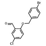 structure of CAS# 667436-67-1, 2-[(4-Bromobenzyl)oxy]-5-chlorobenzaldehyde;2-[(4-Bromobenzyl)oxy]-5-chlorobenzaldehyde;2-[(4-bromophenyl)methoxy]-5-chlorobenzaldehyde;MFCD03422437