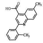 structure of CAS# 667437-23-2, 6-Methyl-2-(2-methylphenyl)-4-quinolinecarboxylic acid;6-Methyl-2-(2-methylphenyl)quinoline-4-carboxylic acid;6-METHYL-2-(2-METHYLPHENYL)QUINOLINE-4-CARBOXYLICACID;MFCD03420005