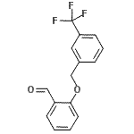 structure of CAS# 667437-45-8, 2-{[3-(Trifluoromethyl)benzyl]oxy}benzaldehyde;2-{[3-(Trifluoromethyl)benzyl]oxy}benzaldehyde;2-{[3-(trifluoromethyl)phenyl]methoxy}benzaldehyde;MFCD03422400