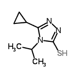structure of CAS# 667437-60-7, 5-Cyclopropyl-4-isopropyl-4H-1,2,4-triazole-3-thiol;5-cyclopropyl-4-(methylethyl)-1,2,4-triazole-3-thiol;5-cyclopropyl-4-(propan-2-yl)-4H-1,2,4-triazole-3-thiol;MFCD03423479