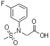 结构式 CAS# 667877-45-4, N-(3-氟苯基)-N-(甲基磺酰基)甘氨酸