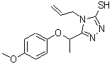 structure of CAS# 669737-43-3, 4-Allyl-5-[1-(4-methoxyphenoxy)ethyl]-4H-1,2,4-triazole-3-thiol;5-[(4-met<wbr>hoxypheno<wbr>xy)ethyl]<wbr>-4-prop-2<wbr>-enyl-1,2<wbr>,4-triazo<wbr>le-3-thiol;5-[1-(4-m<wbr>ethoxyphe<wbr>noxy)ethy<wbr>l]-4-(pro<wbr>p-2-en-1-<wbr>yl)-4H-1,<wbr>2,4-triaz<wbr>ole-3-thi<wbr>ol;MFCD04054748