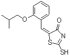 结构式 CAS# 669747-27-7, (5E)-5-(2-异丁氧基苄亚基)-2-硫基-1,3-噻唑-4(5H)-酮
