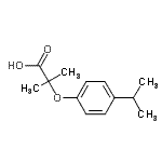 结构式 CAS# 669747-64-2, 2-(4-异丙基苯氧基)-2-甲基丙酸