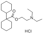 structure of CAS# 67-92-5, Dicyclomine Hydrochloride;2-Diethylaminoethyl 1-Cyclohexylcyclohexane-1-Carboxylate Hydrochloride;1-Cyclohexyl-1-Cyclohexanecarboxylic Acid 2-Diethylaminoethyl Ester Hydrochloride;1-Cyclohexyl-1-Cyclohexanecarboxylic Acid 2-Diethylaminoethyl Ester;Hydron;Chloride
