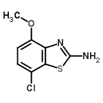 structure of CAS# 67618-12-6, 7-Chloro-4-methoxy-1,3-benzothiazol-2-amine;7-chloro-4-methoxybenzo[d]thiazol-2-amine;7-Chloro-4-methoxy-benzothiazol-2-ylamine