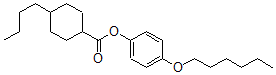 structure of CAS# 67679-60-1, 4-Butyl-Cyclohexanecarboxylic Acid 4-(Hexyloxy)Phenyl Ester;4-Hexyloxyphenyl 4-Butylcyclohexanecarboxylate