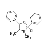 structure of CAS# 680592-40-9, 2-Chloro-3,4-dimethyl-2,5-diphenyl-1,3,2-oxazasilolidine;1-OXA-3-A<wbr>ZA-2-SILA<wbr>CYCLOPENT<wbr>ANE, 2-CH<wbr>LORO-3,4-<wbr>DIMETHYL-<wbr>2,5-DIPHE<wbr>NYL-,(4S,<wbr>5S)-