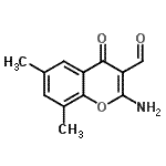 结构式 CAS# 68301-79-1, 2-氨基-6,8-二甲基-4-氧代-4H-苯并吡喃-3-甲醛