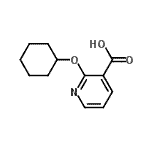 structure of CAS# 68359-02-4, 2-(Cyclohexyloxy)nicotinic acid;2-cyclohexyloxypyridine-3-carboxylic acid;MFCD09742983