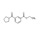 structure of CAS# 684271-12-3, Ethyl 3-(cyclopentylcarbonyl)benzoate;3-Carboethoxyphenyl cyclopentyl ketone;MFCD03841301