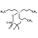 structure of CAS# 68725-14-4, Tributyl{[(trifluoromethyl)sulfonyl]oxy}stannane;stannane, tributyl[[(trifluoromethyl)sulfonyl]oxy]-;Tributyl{[(trifluormethyl)sulfonyl]oxy}stannan;tributyl{[(trifluoromethyl)sulfonyl]oxy}stannane