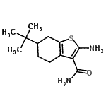 structure of CAS# 68746-25-8, 2-Amino-6-(2-methyl-2-propanyl)-4,5,6,7-tetrahydro-1-benzothiophene-3-carboxamide;2-amino-6<wbr>-(tert-bu<wbr>tyl)-4,5,<wbr>6,7-tetra<wbr>hydrobenz<wbr>o[b]thiop<wbr>hene-3-ca<wbr>rboxamide;2-Amino-6<wbr>-tert-but<wbr>yl-4,5,6,<wbr>7-tetrahy<wbr>dro-1-ben<wbr>zothiophe<wbr>ne-3-carb<wbr>oxamide;2-Amino-6<wbr>-tert-but<wbr>yl-4,5,6,<wbr>7-tetrahy<wbr>dro-1-ben<wbr>zothiophe<wbr>ne-3-carb<wbr>oxamide #