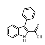 structure of CAS# 6915-67-9, 3-Phenyl-1H-Indole-2-Carboxylic Acid;3-PHENYL-1H-INDOLE-2-CARBOXYLICACID;3-phenylindole-2-carboxylic acid;MFCD00974212
