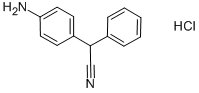 structure of CAS# 69833-17-6, (4-Aminophenyl)Phenylacetonitrile Hydrochloride;2-(4-Aminophenyl)-2-Phenyl-Acetonitrile Hydrochloride;2-(4-Aminophenyl)-2-Phenyl-Ethanenitrile Hydrochloride;(1)-2-(P-Aminophenyl)-2-Phenylacetonitrile Monohydrochloride