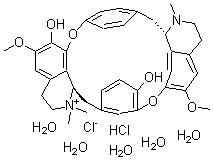 结构式 CAS# 6989-98-6, (+)-筒箭毒碱氯化物盐酸盐五水合物