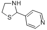 structure of CAS# 700-92-5, 4-(1,3-Thiazolan-2-Yl)Pyridine;4-Thiazolidin-2-Ylpyridine;4-(2-Thiazolidinyl)Pyridine;(Pyridyl-4)-2 Thiazolidine [French]