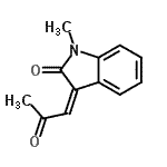structure of CAS# 70351-51-8, (3Z)-1-Methyl-3-(2-oxopropylidene)-1,3-dihydro-2H-indol-2-one;(3Z)-1-Methyl-3-(2-oxopropyliden)-1,3-dihydro-2H-indol-2-on;(3Z)-1-Me<wbr>thyl-3-(2<wbr>-oxopropy<wbr>lidene)-1<wbr>,3-dihydr<wbr>o-2H-indo<wbr>l-2-one;(3Z)-1-Mé<wbr>thyl-3-(2<wbr>-oxopropy<wbr>lidène)-1<wbr>,3-dihydr<wbr>o-2H-indo<wbr>l-2-one