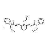 CAS#: 70446-13-8， 3-Ethyl-2-{(E)-2-[(3E)-3-[(2Z)-2-(3-ethyl-1,3-benzothiazol-2(3H)-ylidene)ethylidene]-2-(ethylsulfanyl)-1-cyclohexen-1-yl]vinyl}-1,3-benzothiazol-3-ium iodide