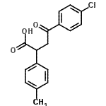 结构式 CAS# 70596-90-6, 4-(4-氯苯基)-2-(4-甲基苯基)-4-氧代丁酸