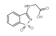 structure of CAS# 71054-77-8, (1,1-Dioxo-1H-1lambda*6*-Benzo[d]Isothiazol-3-Ylamino)-Acetic Acid;2-[(1,1-Diketo-1,2-Benzothiazol-3-Yl)Amino]Acetate;2-[(1,1-Dioxo-1,2-Benzothiazol-3-Yl)Amino]Ethanoate;Zinc03285362