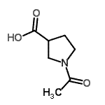 结构式 CAS# 712270-40-1, 1-乙酰基-3-吡咯烷羧酸