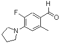 structure of CAS# 712317-60-7, 5-Fluoro-2-methyl-4-(1-pyrrolidinyl)benzaldehyde;5-fluoro-2-methyl-4-(1-pyrrolidinyl)benzaldehyde;5-fluoro-2-methyl-4-(pyrrolidin-1-yl)benzaldehyde;5-fluoro-2-methyl-4-pyrrolidin-1-ylbenzaldehyde