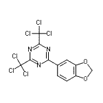 结构式 CAS# 71255-78-2, 2-(1,3-苯并二氧戊环-5-基)-4,6-二(三氯甲基)-1,3,5-三嗪