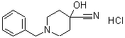 结构式 CAS# 71617-20-4, 4-羟基-1-(苯基甲基)-4-哌啶甲腈盐酸盐(1:1)