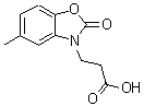 structure of CAS# 71977-76-9, 3-(5-Methyl-2-oxo-1,3-benzoxazol-3(2H)-yl)propanoic acid;3-(5-methyl-2-oxo-3-hydrobenzoxazol-3-yl)propanoic acid;3-(5-methyl-2-oxobenzo[d]oxazol-3(2H)-yl)propanoic acid;3-(5-Methyl-2-oxo-benzooxazol-3-yl)-propionic acid
