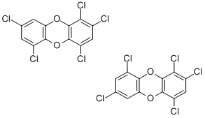 结构式 CAS# 71998-76-0, 1,2,4,6,8/1,2,4,7,9-五氯二苯并-对二恶英