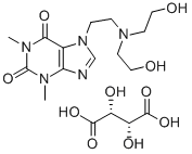 CAS#: 72061-62-2， 7-(2-(Bis(2-Hydroxyethyl)Amino)Ethyl)-3,7-Dihydro -1,3-Dimethyl-1H-Purine-2,6-Dione (R-(R*,R*))-2,3-Dihydroxybutanedioate (1:1) (Salt)