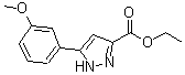 structure of CAS# 723339-63-7, Ethyl 5-(3-methoxyphenyl)-1H-pyrazole-3-carboxylate;1H-PYRAZO<wbr>LE-3-CARB<wbr>OXYLICACI<wbr>D, 5-(3-M<wbr>ETHOXYPHE<wbr>NYL)-, ET<wbr>HYL ESTER;Ethyl 5-(3-methoxyphenyl)-1H-pyrazole-3-carboxylate