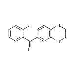 structure of CAS# 727421-75-2, 2,3-Dihydro-1,4-benzodioxin-6-yl(2-iodophenyl)methanone;2,3-dihydro-1,4-benzodioxin-6-yl(2-iodophenyl)methanone;2H,3H-benzo[3,4-e]1,4-dioxin-6-yl 2-iodophenyl ketone;3,4-(Ethylenedioxy)-2'-iodobenzophenone