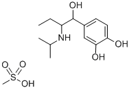 structure of CAS# 7279-75-6, 4-[1-Hydroxy-2-([1-Methylethyl]Amino)Butyl]-1,2-Benzenediol Methanesulfonate;4-[1-Hydroxy-2-(Isopropylamino)Butyl]Benzene-1,2-Diol;Methanesulfonic Acid;4-[1-Hydroxy-2-(Isopropylamino)Butyl]Pyrocatechol;Methanesulfonic Acid;Eu-0100671