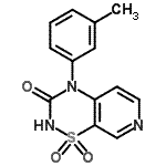 structure of CAS# 72810-61-8, 4-(3-Methylphenyl)-2H-pyrido[4,3-e][1,2,4]thiadiazin-3(4H)-one 1,1-dioxide;4-(3-Meth<wbr>ylphenyl)<wbr>-2H-pyrid<wbr>o[4,3-e]-<wbr>1,2,4-thi<wbr>adiazin-3<wbr>(4H)-one <wbr>1,1-Dioxi<wbr>de